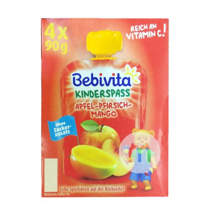 【2件】Bebivita 德國貝唯他蘋果桃子芒果果泥吸吸樂12個月以上360g 海外本土原版