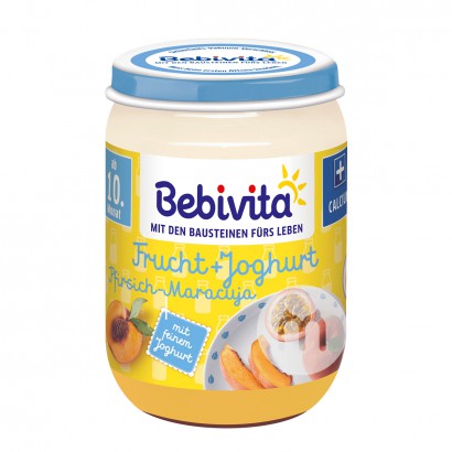 【2件】Bebivita 德國貝唯他西番蓮桃子優酪乳混合泥10個月以上...