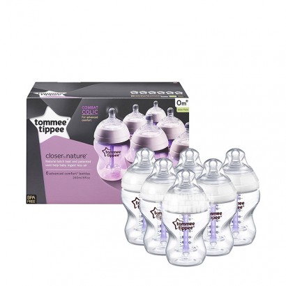 Tommee Tippee 英國湯美天地寬口防脹氣PP奶瓶6*260m...