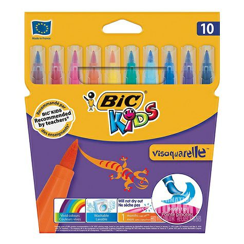 BIC KIDS 法國比克兒童無毒無味寶寶塗鴉10色水彩筆 海外本土原...