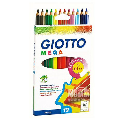 GIOTTO 義大利GIOTTO大三角粗杆繪畫塗鴉彩色鉛筆12色 海外...