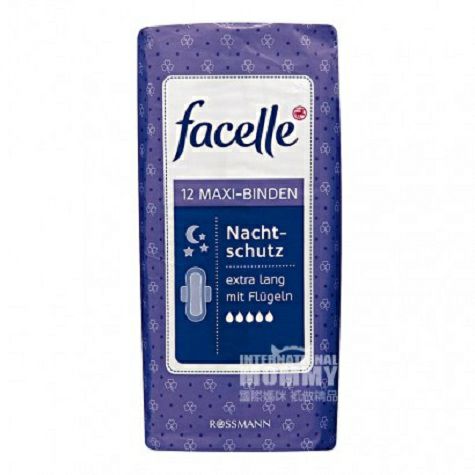 Facelle 德國Facelle夜用護翼衛生巾五滴水12片*2 海外本土原版