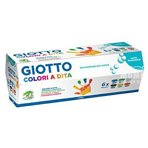 GIOTTO 義大利GIOTTO 6色手指畫顏料安全無毒可水洗 海外本...