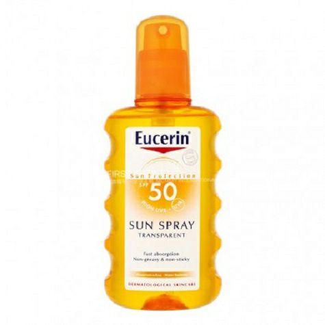 Eucerin 德國優色林透明不油膩防敏身體防曬噴霧SPF50 海外本...