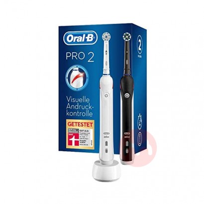 BRAUN 德國博朗oral-b PRO 2900電動牙刷兩隻裝黑白 海外本土原版