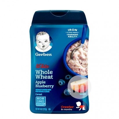 Gerber 美國嘉寶嬰幼兒輔食蘋果藍莓全麥米粉三段8個月以上227g...